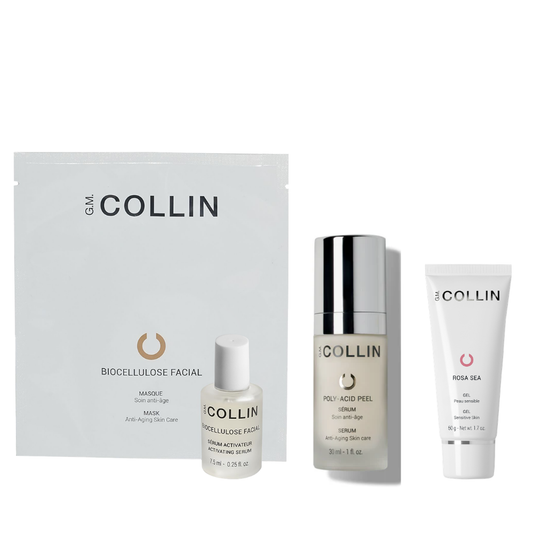 Promo Poly-Acid Peel Sérum + Biocellulose Facial Masque + Rosa Sea Gel - G.M. COLLIN