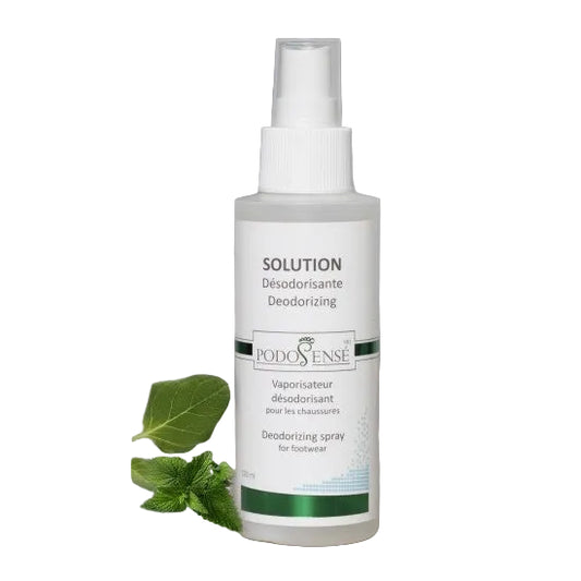 Vaporisateur Désodorisant Chaussures PodoSensé 120 ml — spray aux huiles essentielles pour éliminer les mauvaises odeurs de chaussures