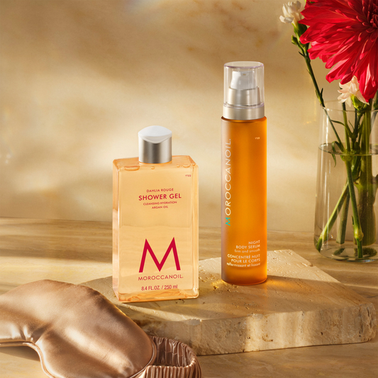 Duo Gel Douche Dahlia Rouge et Concentré Nuit - Moroccanoil